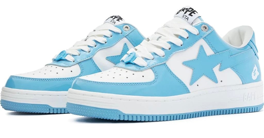 A BATHING APE Sta Low White Blue